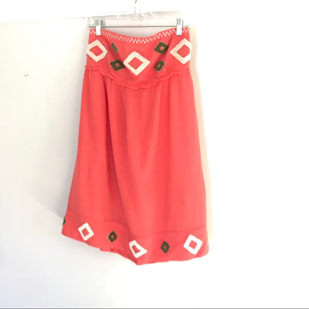Theme by Anthropologie Coral Strapless Dress
